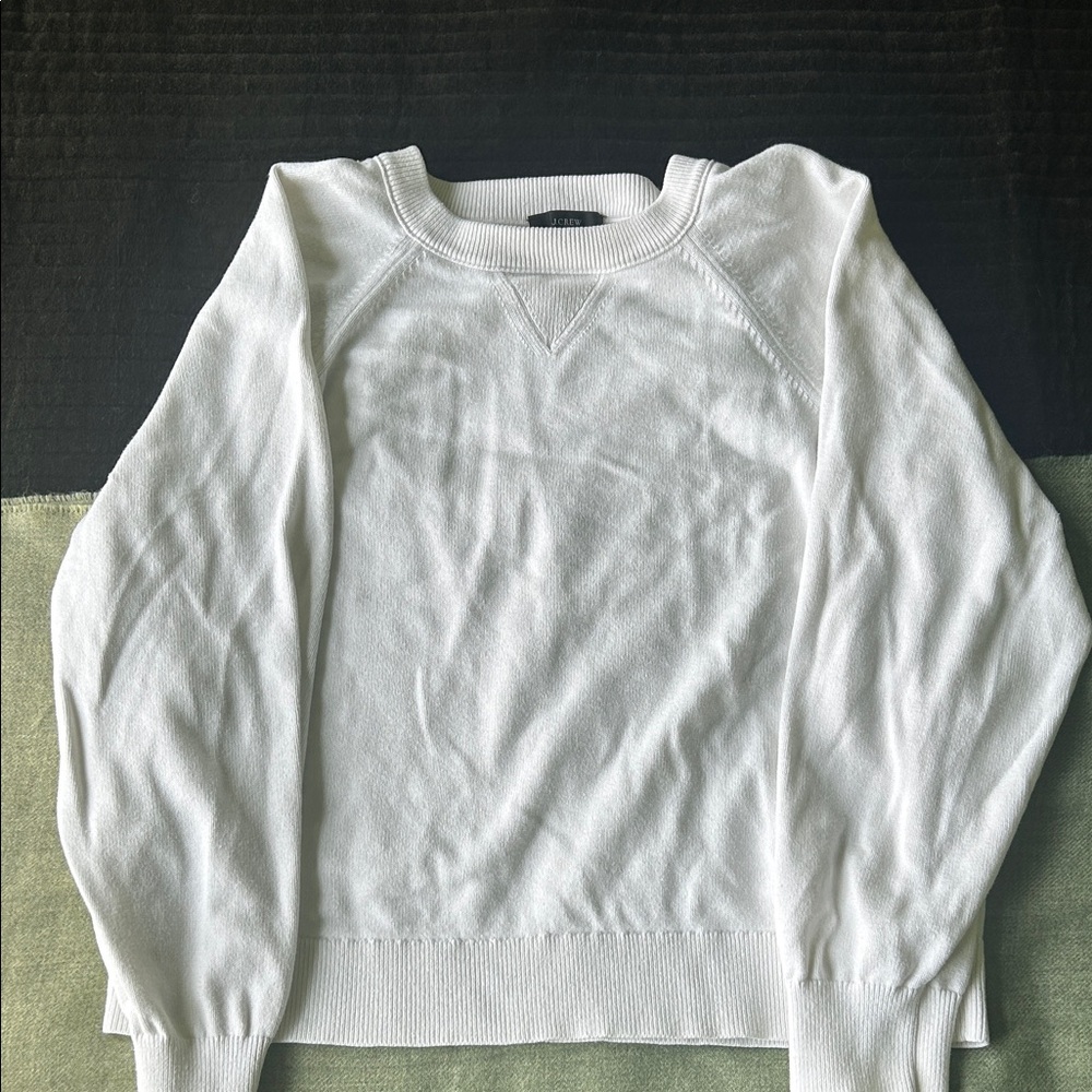 J. Crew Women's White Crew Neck Sweater